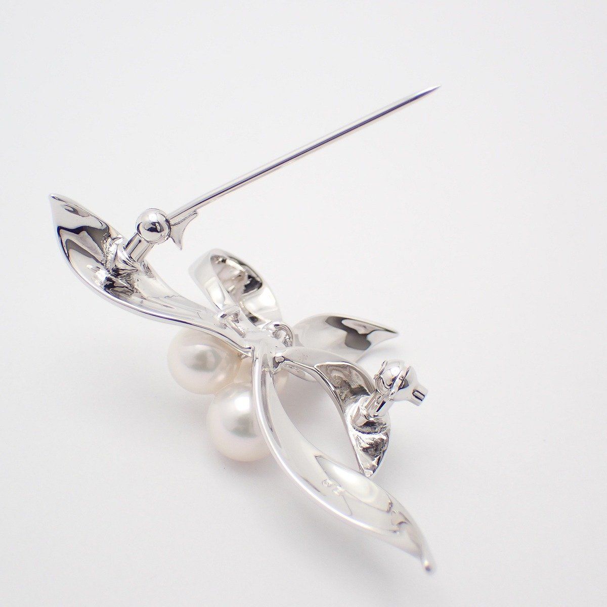 美品】MIKIMOTO ミキモト フラワー リーフモチーフ ブローチ シルバー