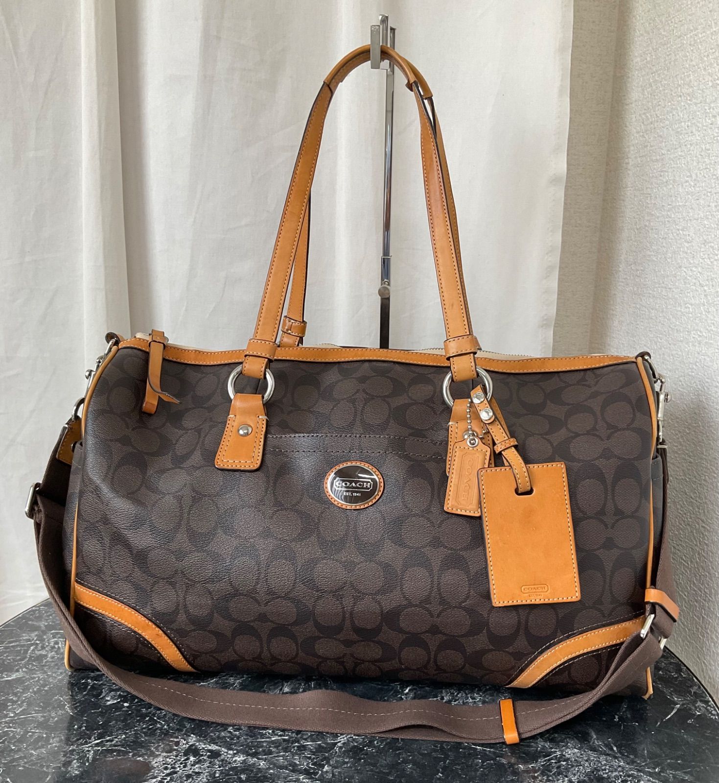 COACH コーチ 2WAY シグネチャー ボストン バッグ ショルダー バッグ COACH コーチ 2WAY シグネチャー ボストン バッグ ショルダー バッグ