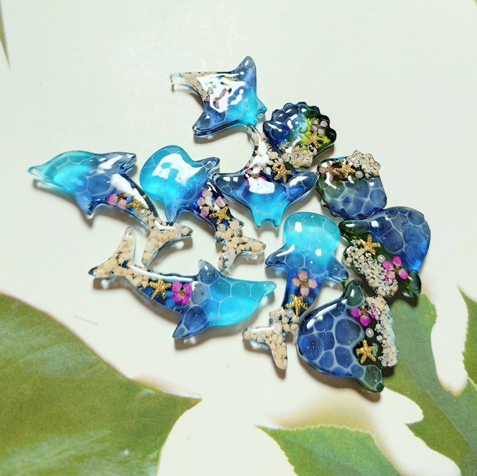 レジン カボション ハンドメイド オリジナルパーツセット 夏パーツ