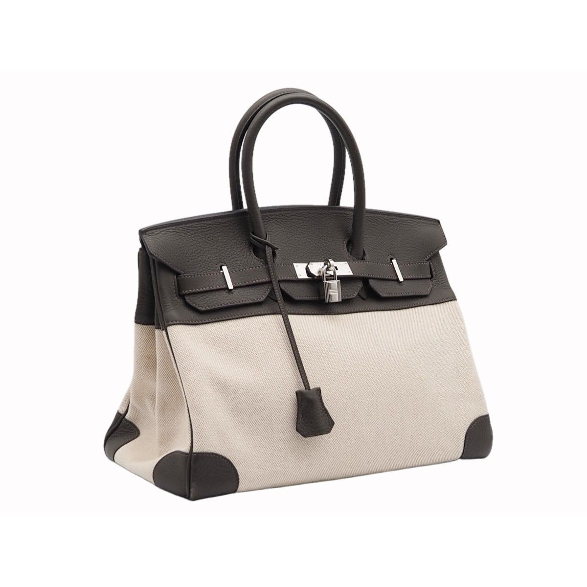 中古】HERMES エルメス バーキン35 トリヨンクレマンス トワルアッシュ 