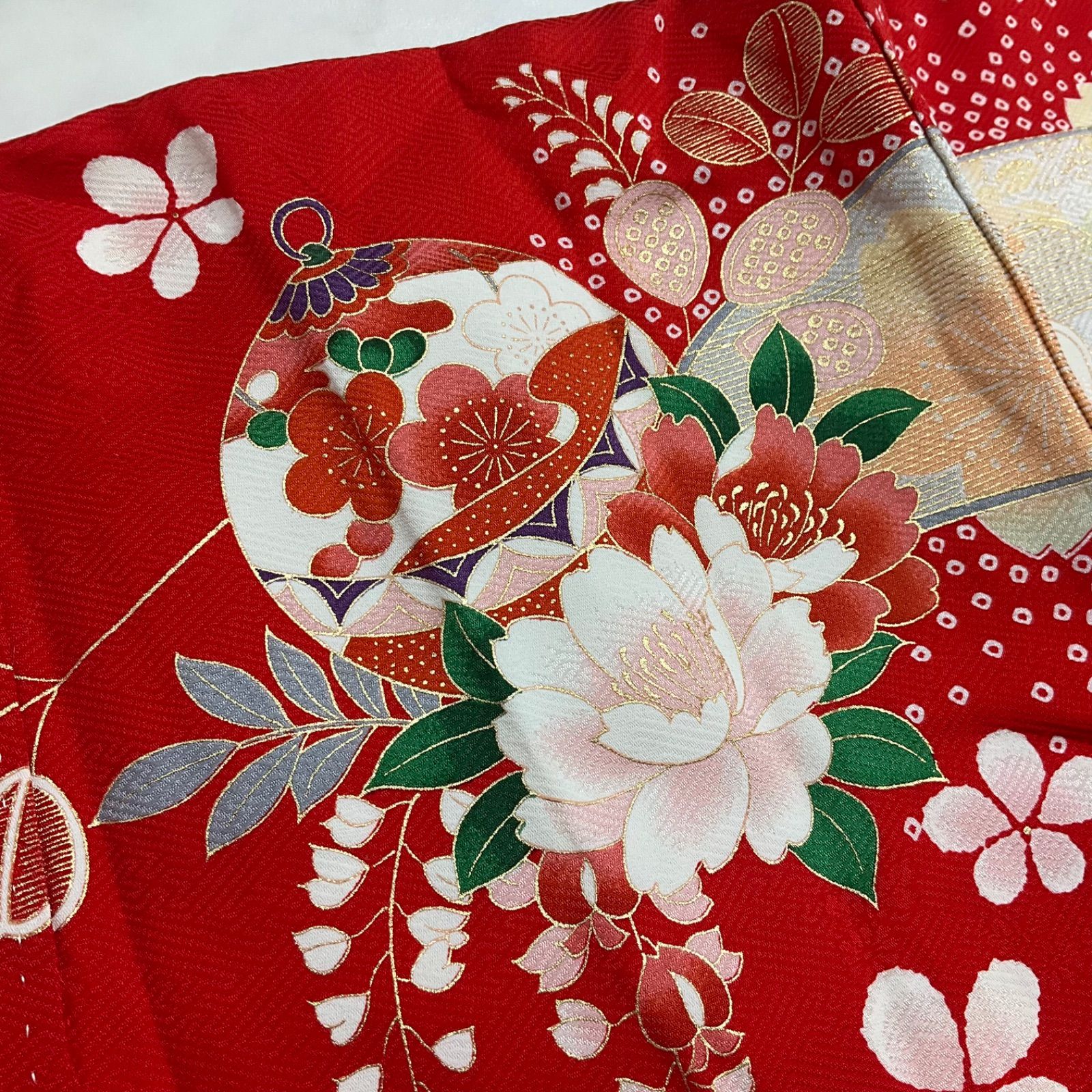 ◇kimono+one◇未使用同然◇7歳くらい用◇女の子着物◇正絹◇子供着物 