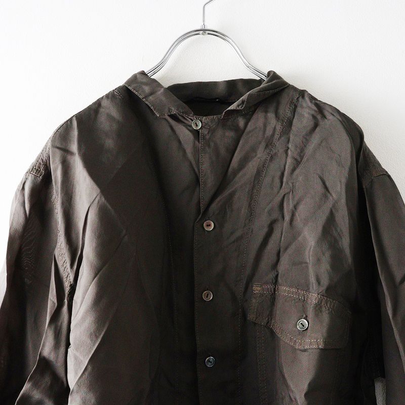 pas de calais パドカレ ブラウス 2024SS パドカレ pas de calais キュプラタフタ ブラウス 36‖カーキ