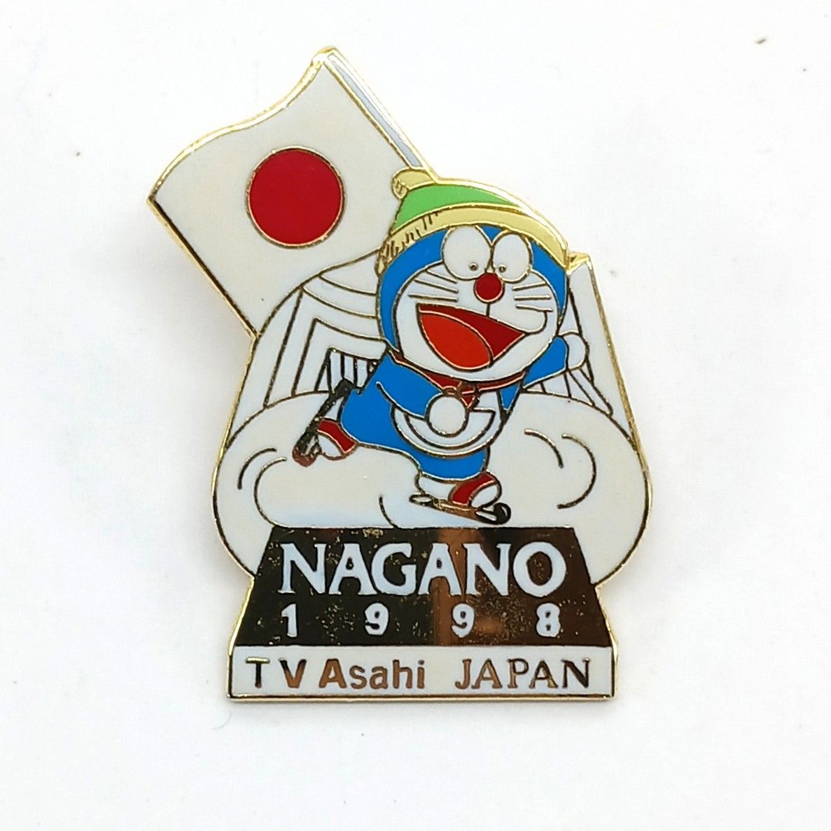 ドラえもん 1998年 長野オリンピック 公式ピンバッジ テレビ朝日 当時