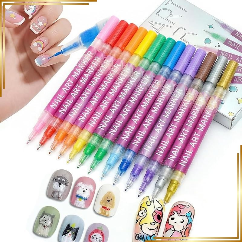 新品】 12色ネイルペンセットレジンペン ドット描画ツール速乾 発色