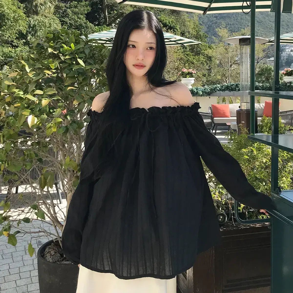 レディース 新品) LETTER FROM MOON リーフ 片方オフショルダー フリル 