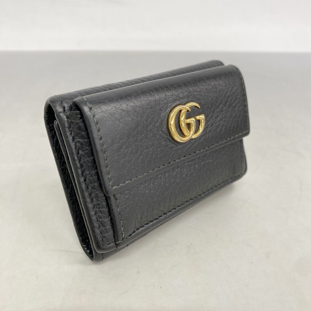 ☆SALE【5pd5389-k】グッチ 三つ折り財布 GGマーモント 474802 レザー