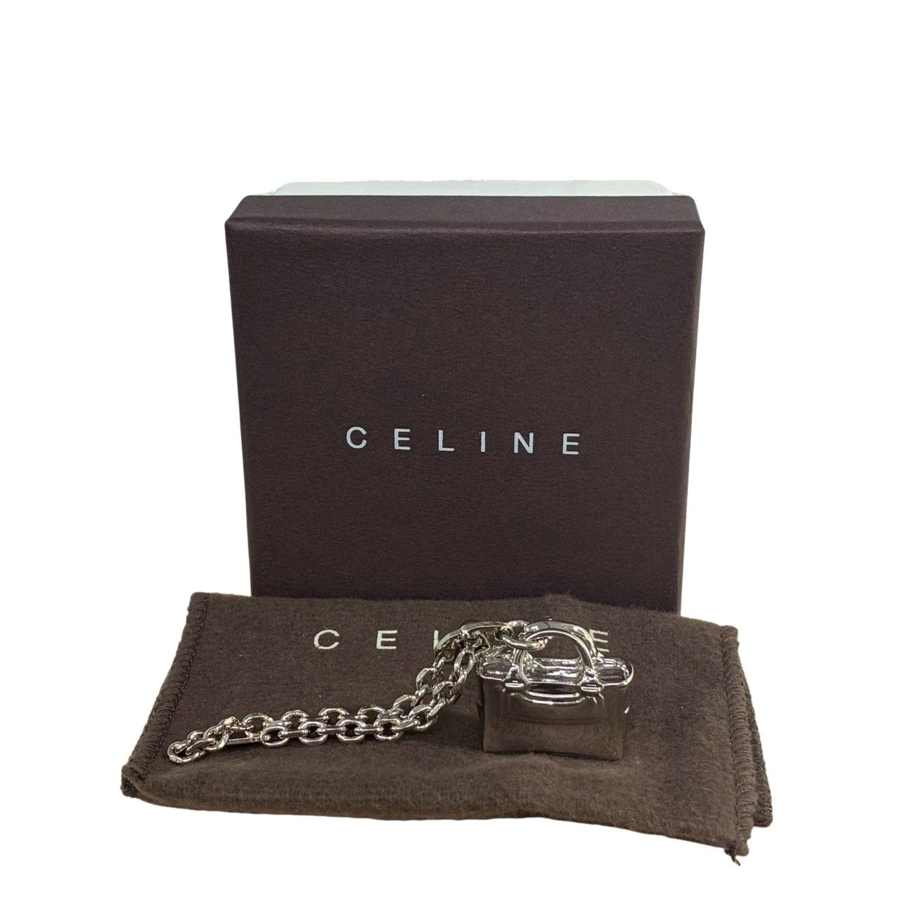 CELINE セリーヌ ブギーバッグ型 バッグチャーム シルバー レディース 