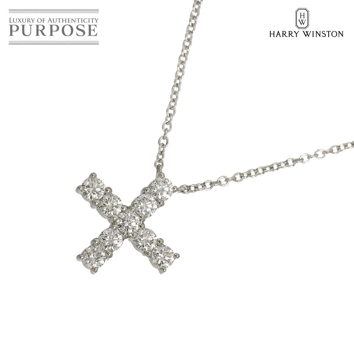 ハリーウィンストン HARRY WINSTON ミニ クロス ダイヤ ネックレス 