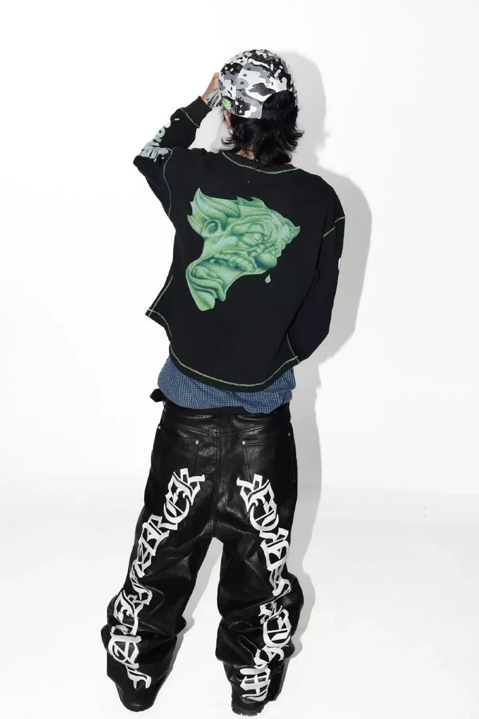 GROUPMAREK｜GREEN STITCHING WAFFLE JOKER T-SHIRT - メルカリ