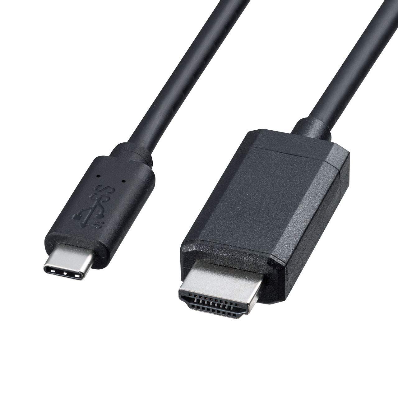 サンワサプライ Type-C-HDMI変換ケーブル(USB Type-Cオス-HDMIオス) 1m ブラック KC-ALCHD10 [1m]