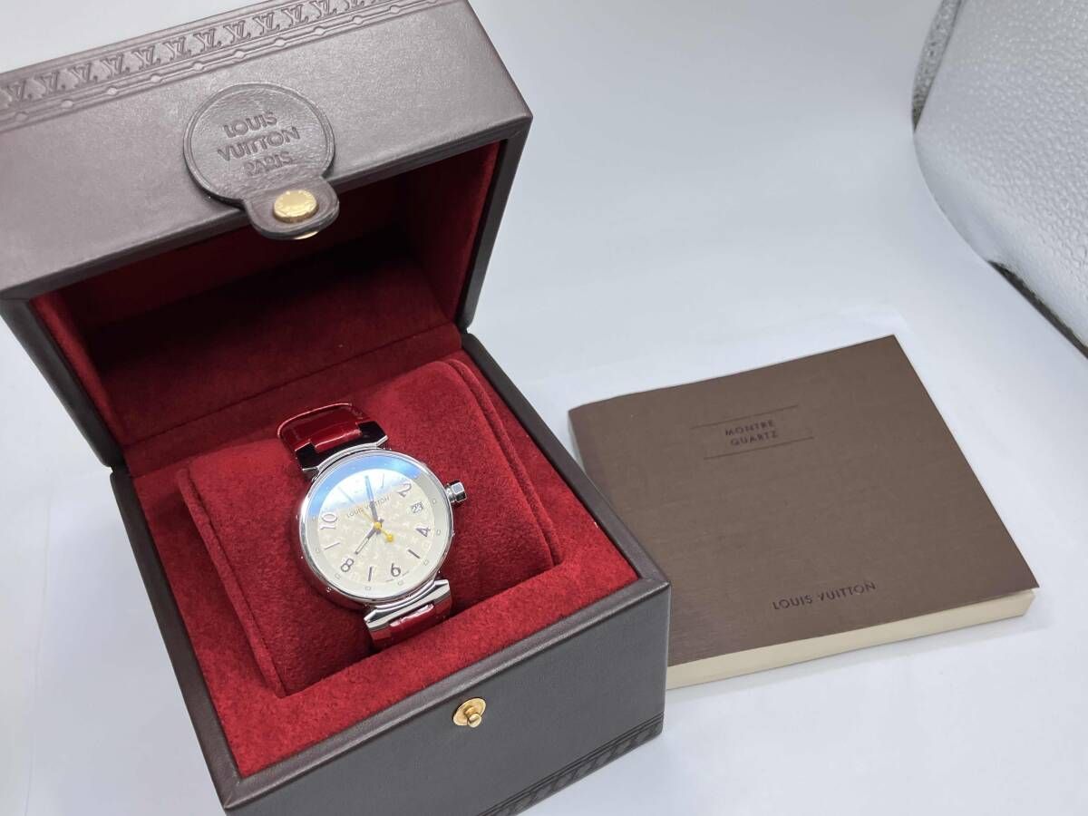 ルイヴィトン クォーツ腕時計 タンブール Q1313 外箱等付属品有 m367 お値下げしました！LOUIS VUITTON／タンブール／Q13130／クォーツ式