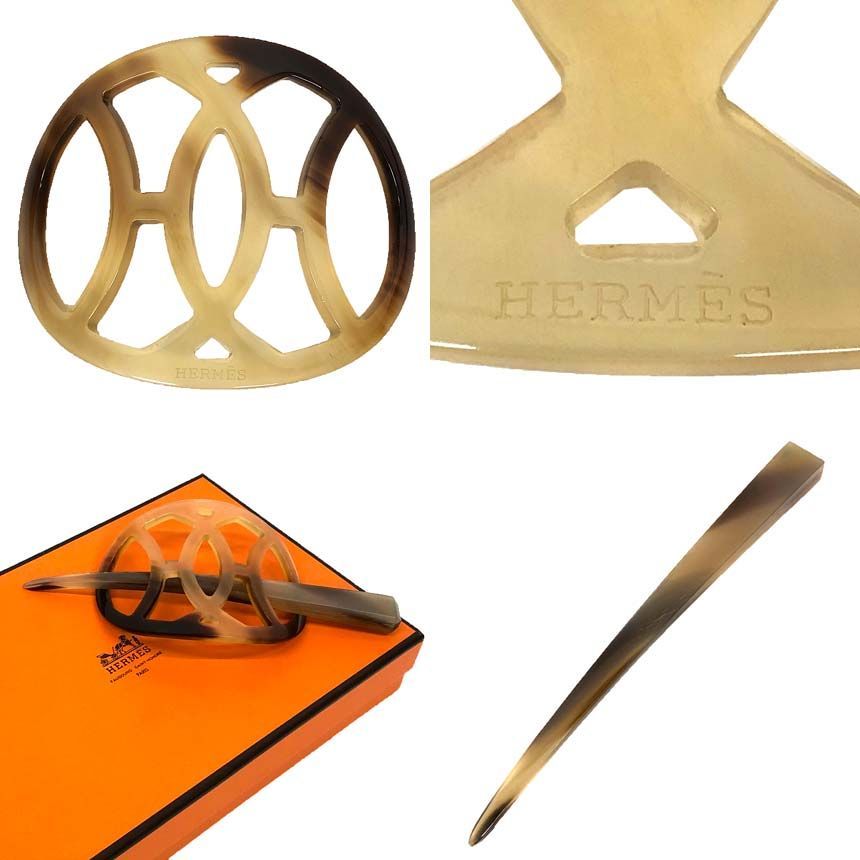 希少品】HERMES エルメス ロカイユ かんざし バッファローホーン 水牛