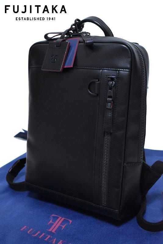 FUJITAKA デイパック　ホークA4　黒 定価5万7200円】新品 FUJITAKA【ホーク】A4サイズ レザーリュック