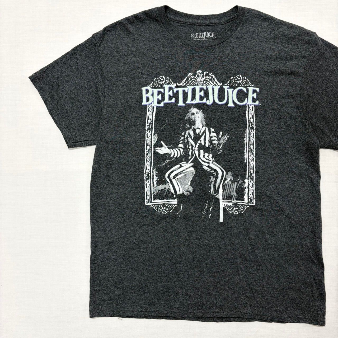 極美品】ビートルジュース 映画 Tシャツ L チャコール WB公式 ホラー 
