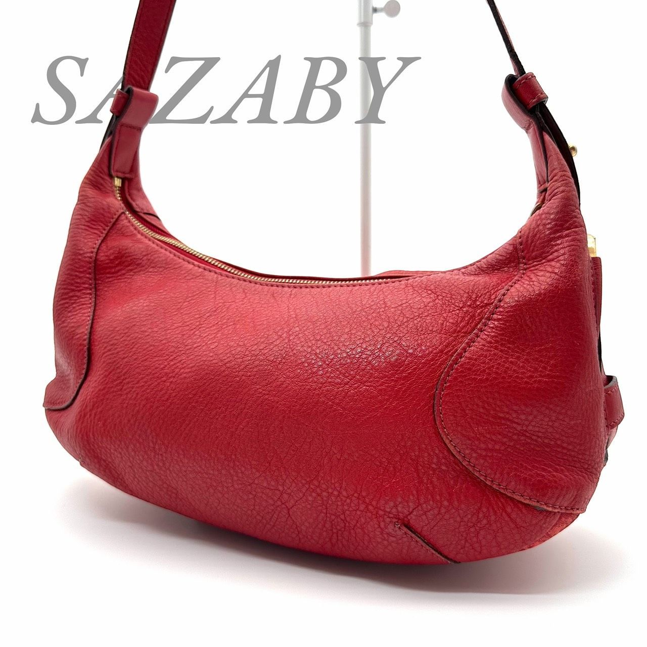 B4997】 SAZABY サザビー ショルダーバッグ 斜め掛け レッド レザー 