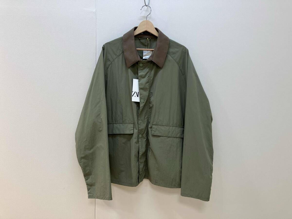 M) ZARA ザラ ライトウェイト ウィンドブレーカー ジャケット カーキ 