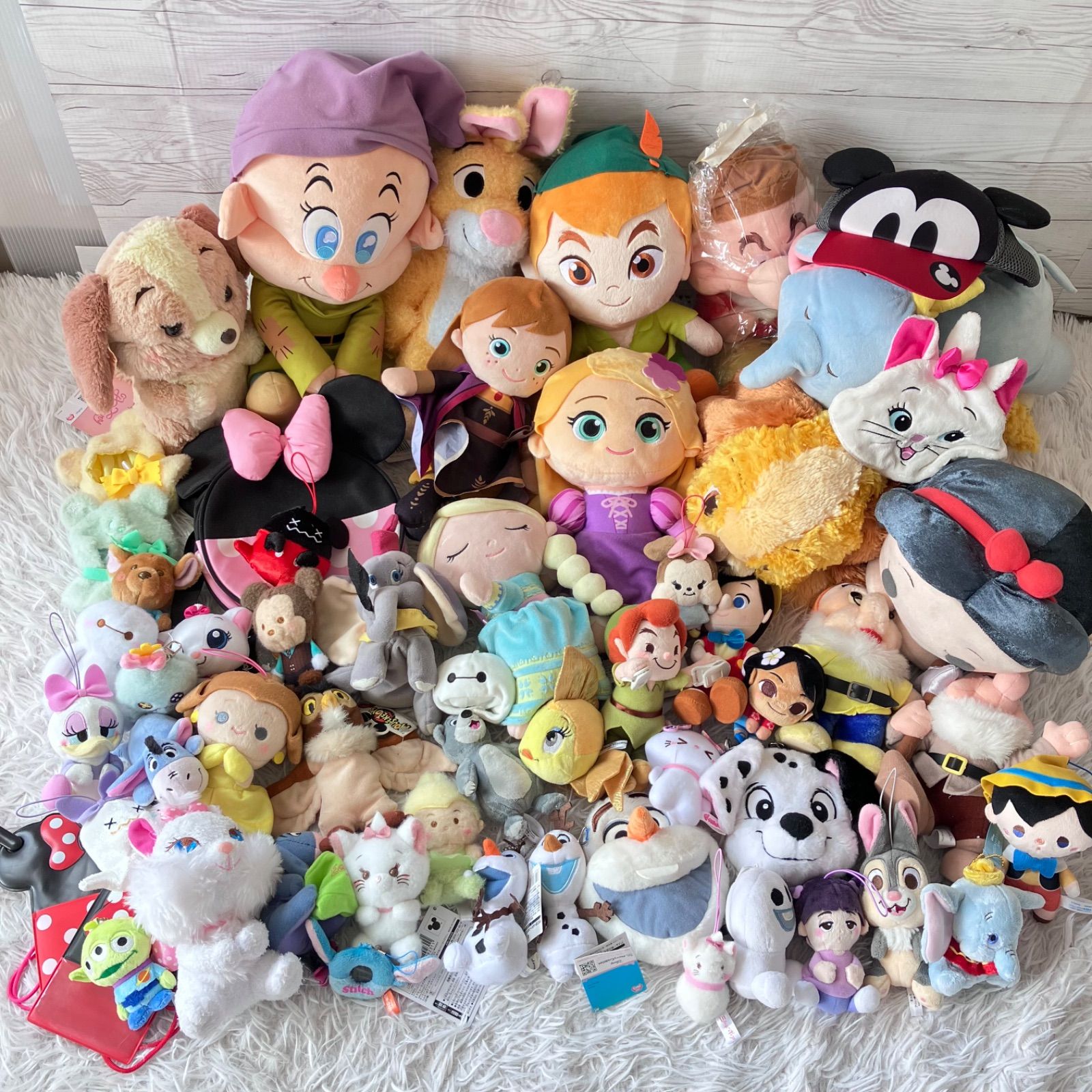 ディズニーぬいぐるみ 56点セット 超大量まとめ売り マスコット ミニ 