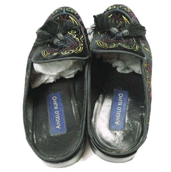 ANGELO RUFFO アンジェロルッフォ VELVET EMB. MULE ベルベット刺繍