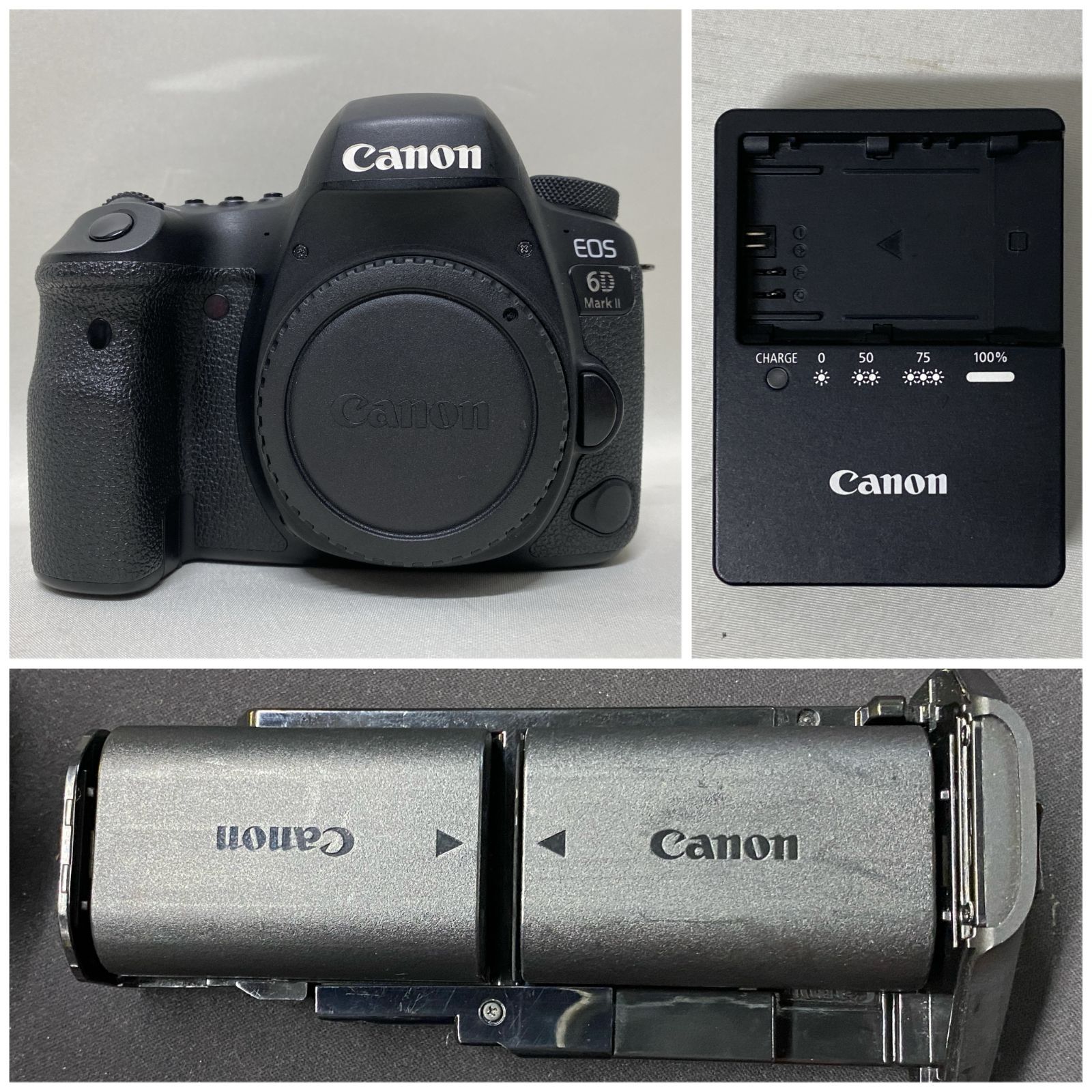 【⚠️訳あり】Canon EOS 6D Mark II 、純正バッテリーグリップ 浜館64-735] [店舗併売品] Canon EOS 6D MarkⅡ 2017年製 ボディ 充電