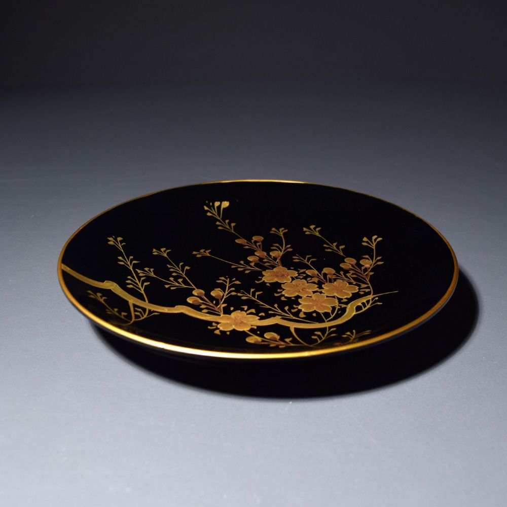 会津塗 漆器 金蒔絵 皿 菓子皿 5枚 直径17cm 金彩 蒔絵 取り皿 和