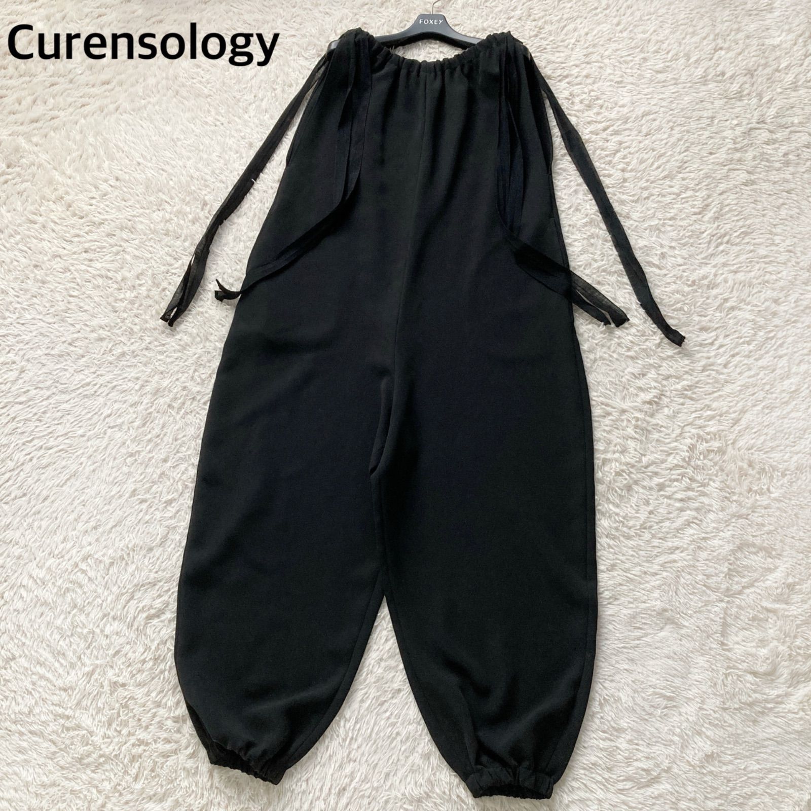 カレンソロジー Curensology リボンオールインワン サロペット 黒 