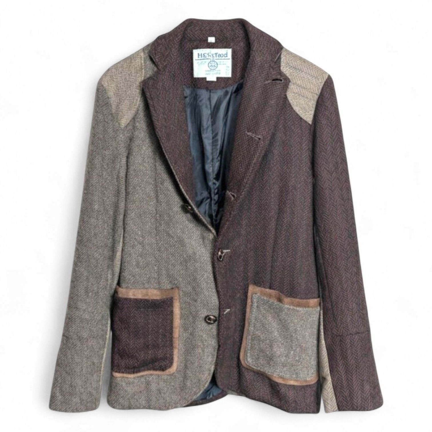 オールド ハリスツイード ヘリンボーンジャケット メンズM クレイジー 