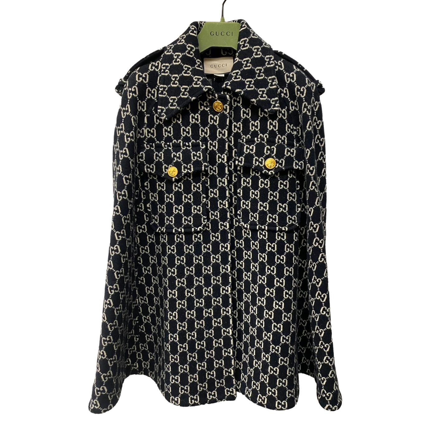 GUCCI グッチ ポンチョ ケープコート GGジャカード フェルト GUCCI グッチ ポンチョ ケープコート GGジャカード フェルト