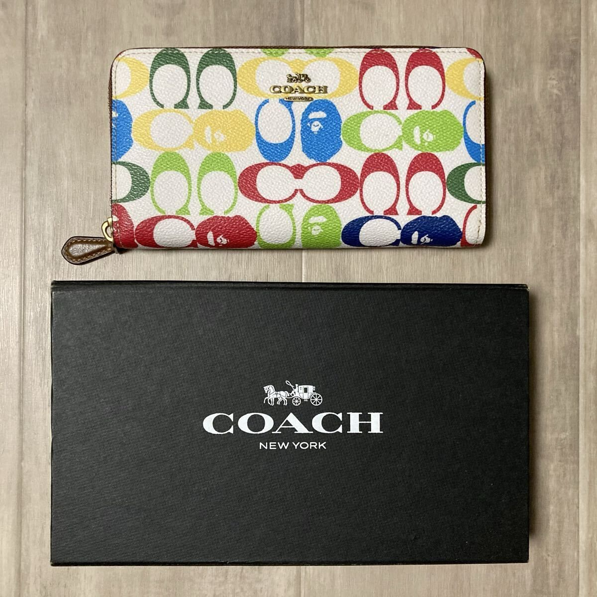 COACH x A BATHING APE 長財布 ラウンドファスナー　BAPE COACH × BAPE ZIP AROUND WALLET MULTI a bathing ape エイプ ベイプ
