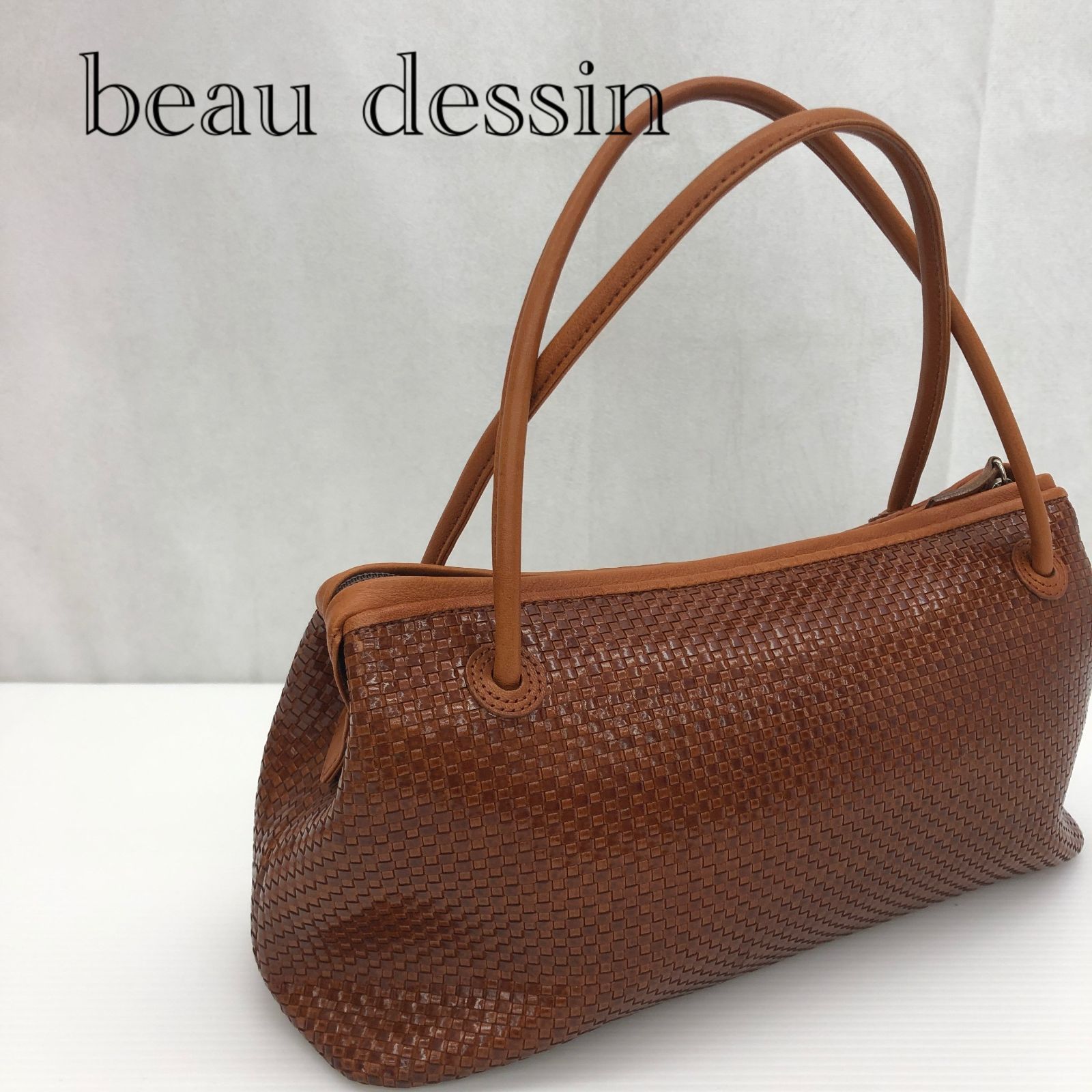 BEAU DESSIN ボーデッサン Handbag Mesh Weave Brown Women