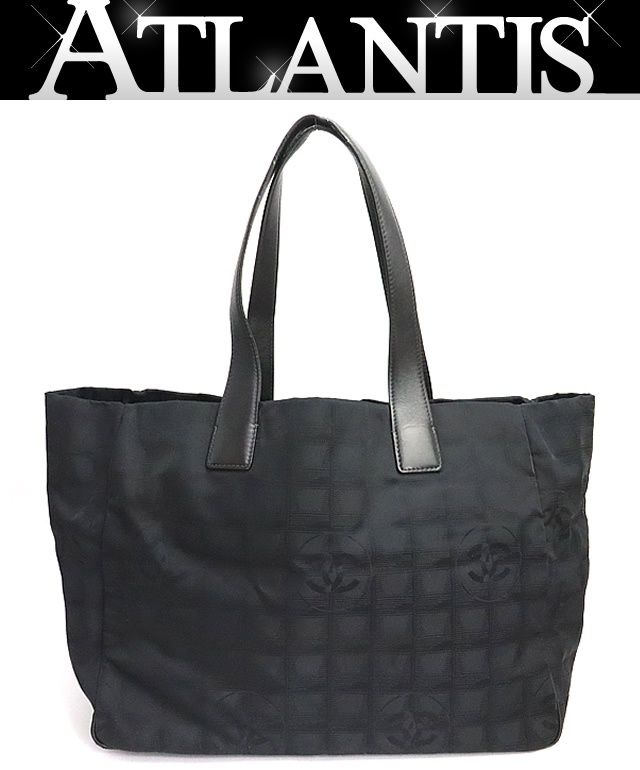 【広尾店】シャネル CHANEL ニュートラベルラインMM トートバッグ ナイロン 黒 7番台 【18818】