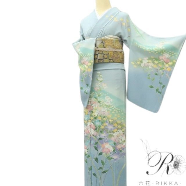 六花-RIKKA- 新品 正絹 峰山落款 仕付け糸付❀うららかな春❀訪問着