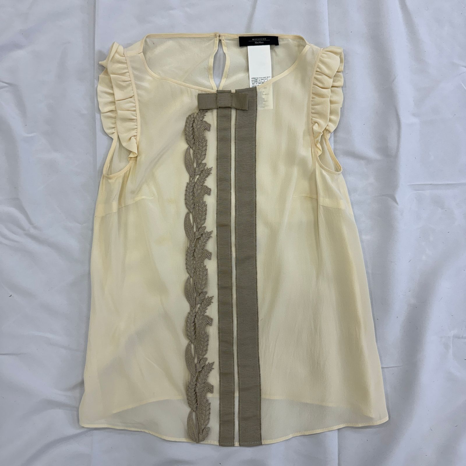 Max Mara マックスマーラ ウィークエンド フリルトップス S相当 シルク 