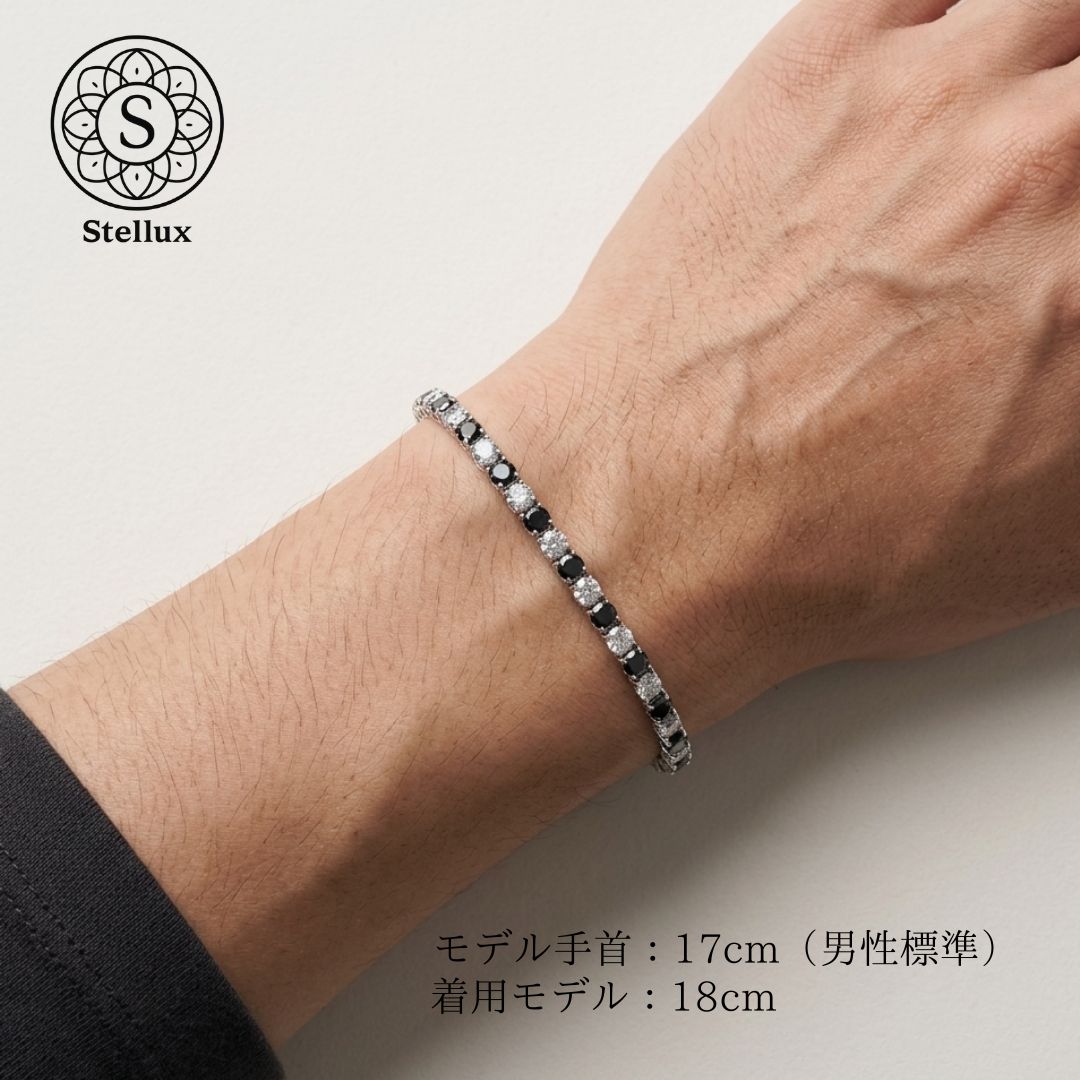 差がつく限定モデル】モアサナイト・テニスチェーンブレスレット/3mm 