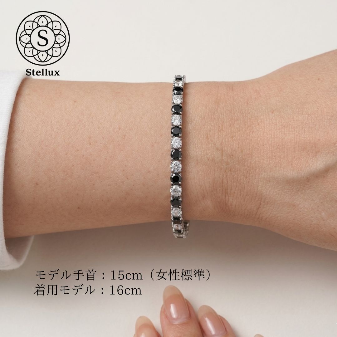 差がつく限定モデル】モアサナイト・テニスチェーンブレスレット/3mm 