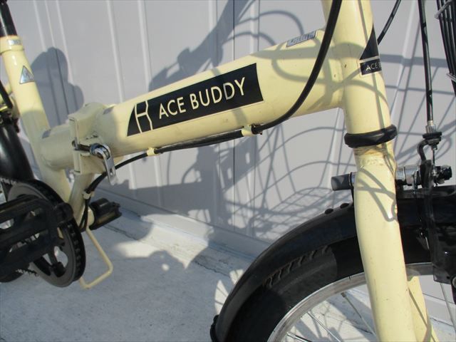 E934☆12800円☆ 折りたたみ中古自転車【20インチ アイボリー 】