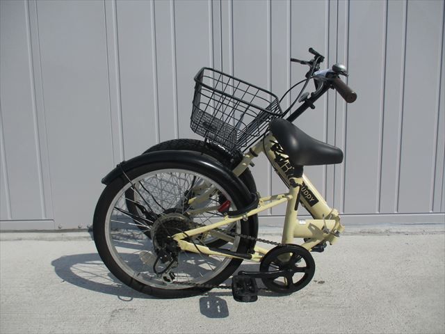 E934☆12800円☆ 折りたたみ中古自転車【20インチ アイボリー 】