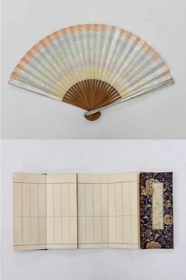 【書道・画材】高級 白檀扇子・折帖（冊頁）2点セット 扇面 墨蹟 写経 創作素材