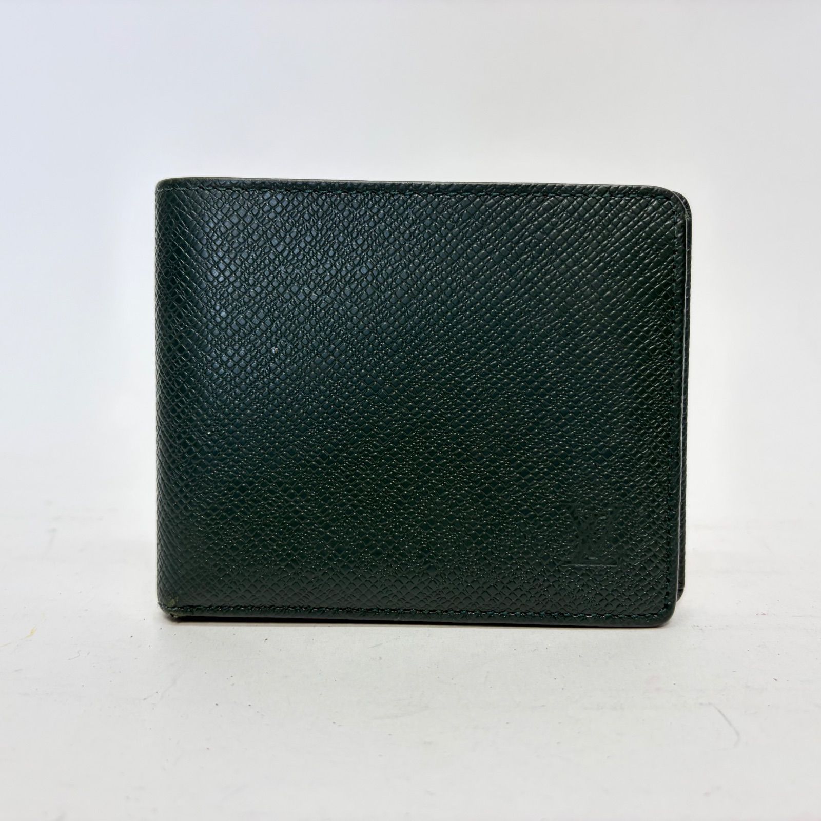 3043 LOUIS VUITTON ルイヴィトン タイガ 二つ折り財布 グリーン 