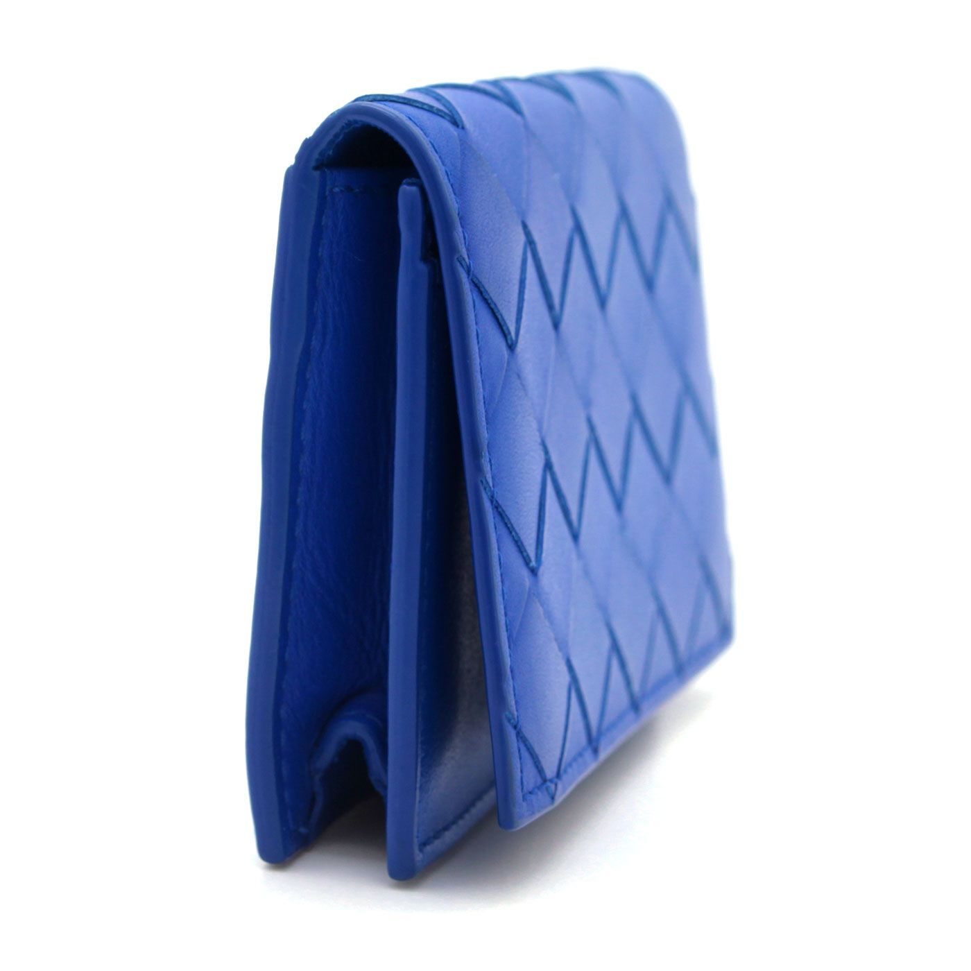 【レア✨】BOTTEGA VENETA イントレチャート 名刺入れ ブルー 青 良品 】BOTTEGA VENETA ボッテガヴェネタ 名刺入れ イントレチャート