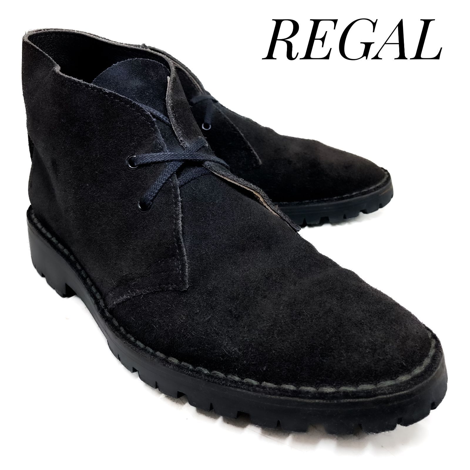 REGAL リーガル スウェードチャッカブーツ 2696 黒 ブラック 25cm 革靴 