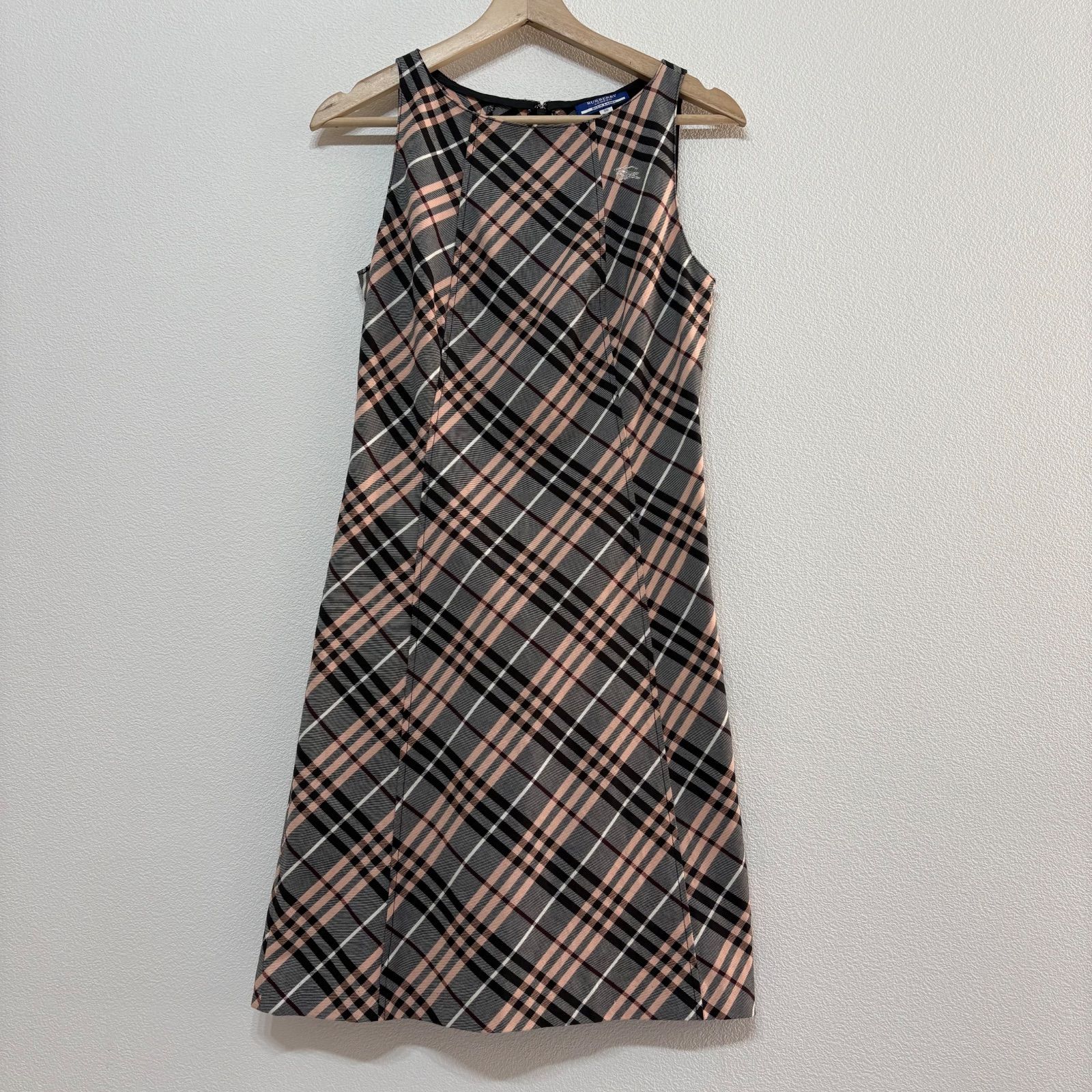 BURBERRY BLUE LABEL Nova Check Sleeveless Dress Belted Vintage Y2K