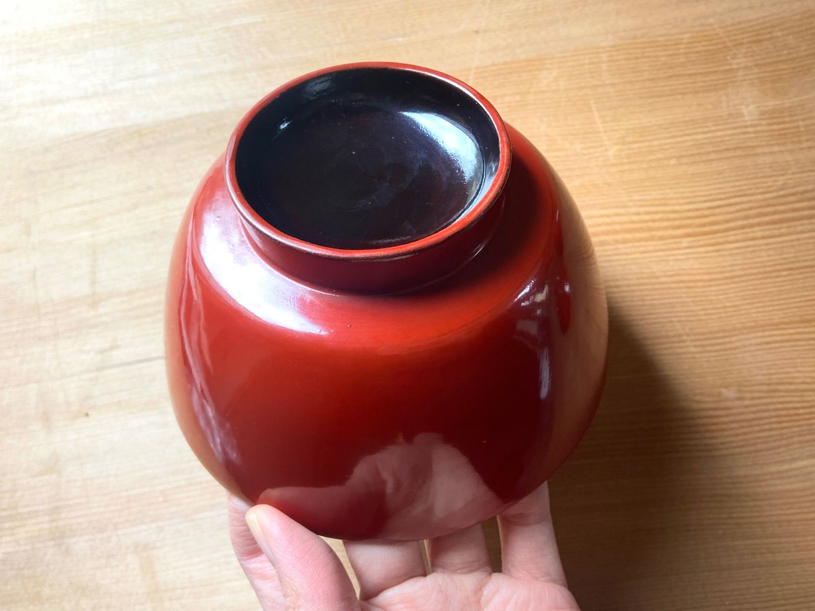 能登蔵出し 輪島塗 朱漆 入れ子 四つ椀 / 時代 朱塗 漆器椀 四つ組椀