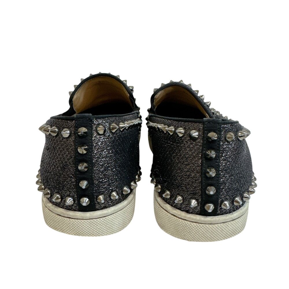 Christian Louboutin クリスチャンルブタン スタッズ スパイク スリッポン ラメファブリック  PIK BOAT FLAT   キャンバス スニーカー Christian Louboutin クリスチャンルブタン ローラーボート スパイク