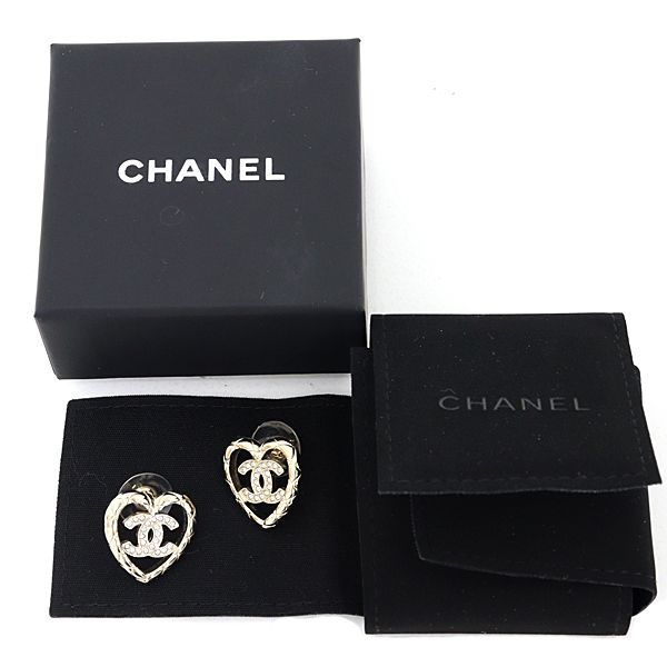 シャネル CHANEL ハートピアス ココマーク キルティング ライン 