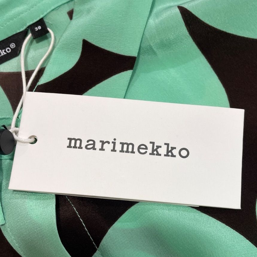 新品 未使用 タグ付き marimekko マリメッコ ウニッコ柄シルクシャツ