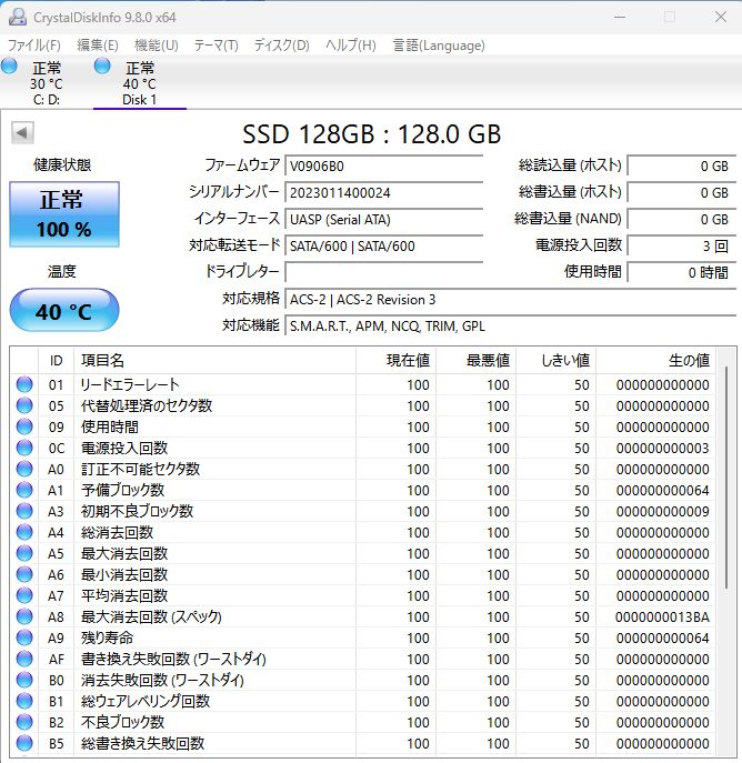 使用時間17218時間 正常表示 SSD512GB M.2(B2019) 爆買い，限定SALE 【ほぼ新品・使用0時間】mSATA SSD 128GB 高速化