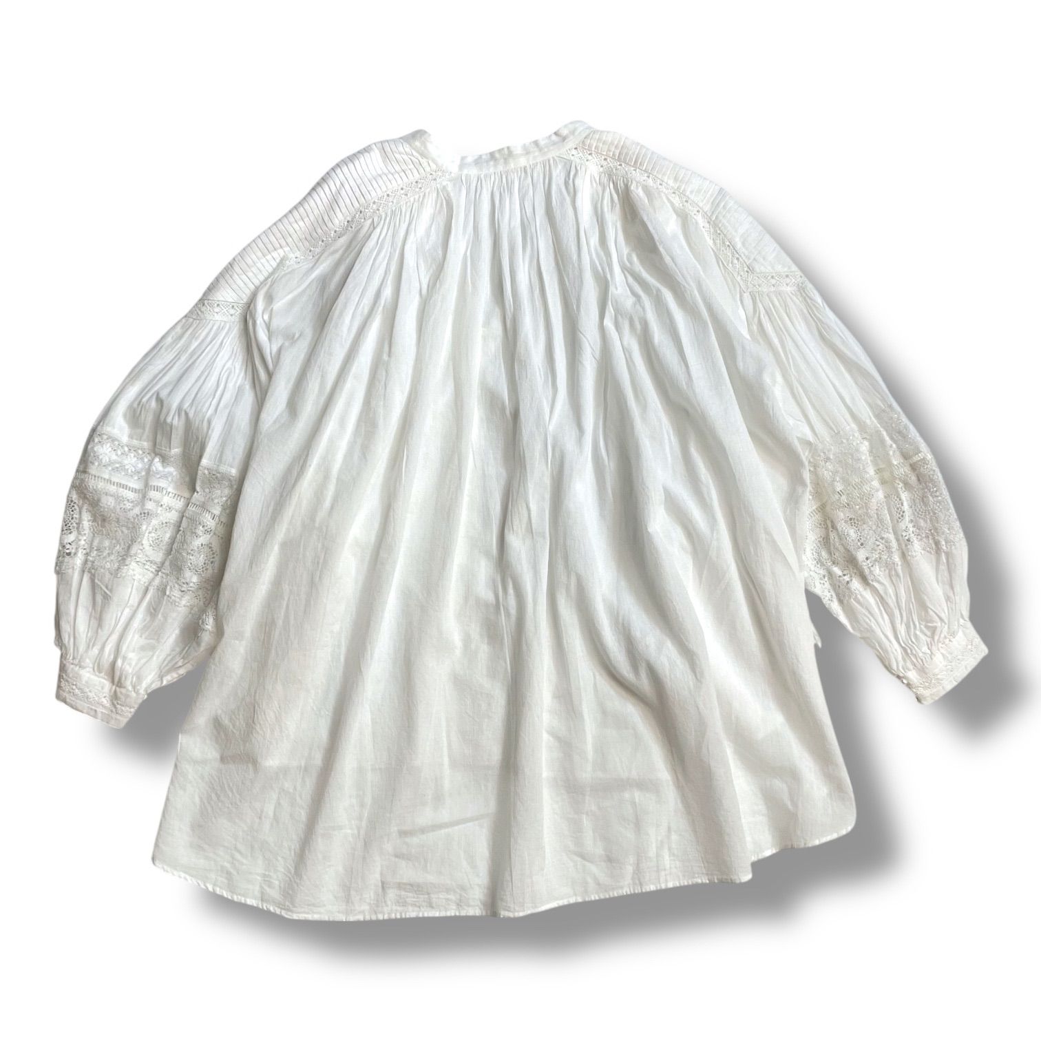 ne Quittez pas ヌキテパ Cotton Voile Lace&Pintuck blouce ブラウス