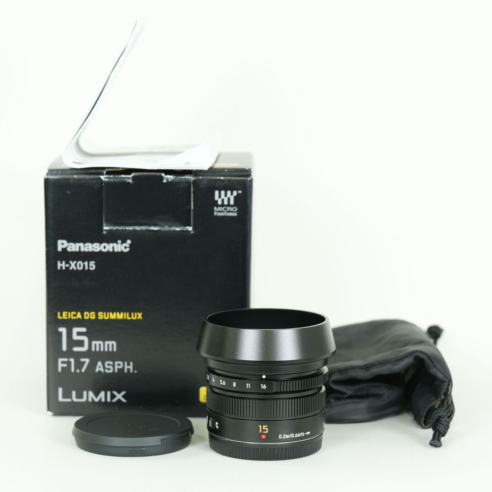 美品] Panasonic LEICA DG SUMMILUX 15mm F1.7 ASPH. [ブラック