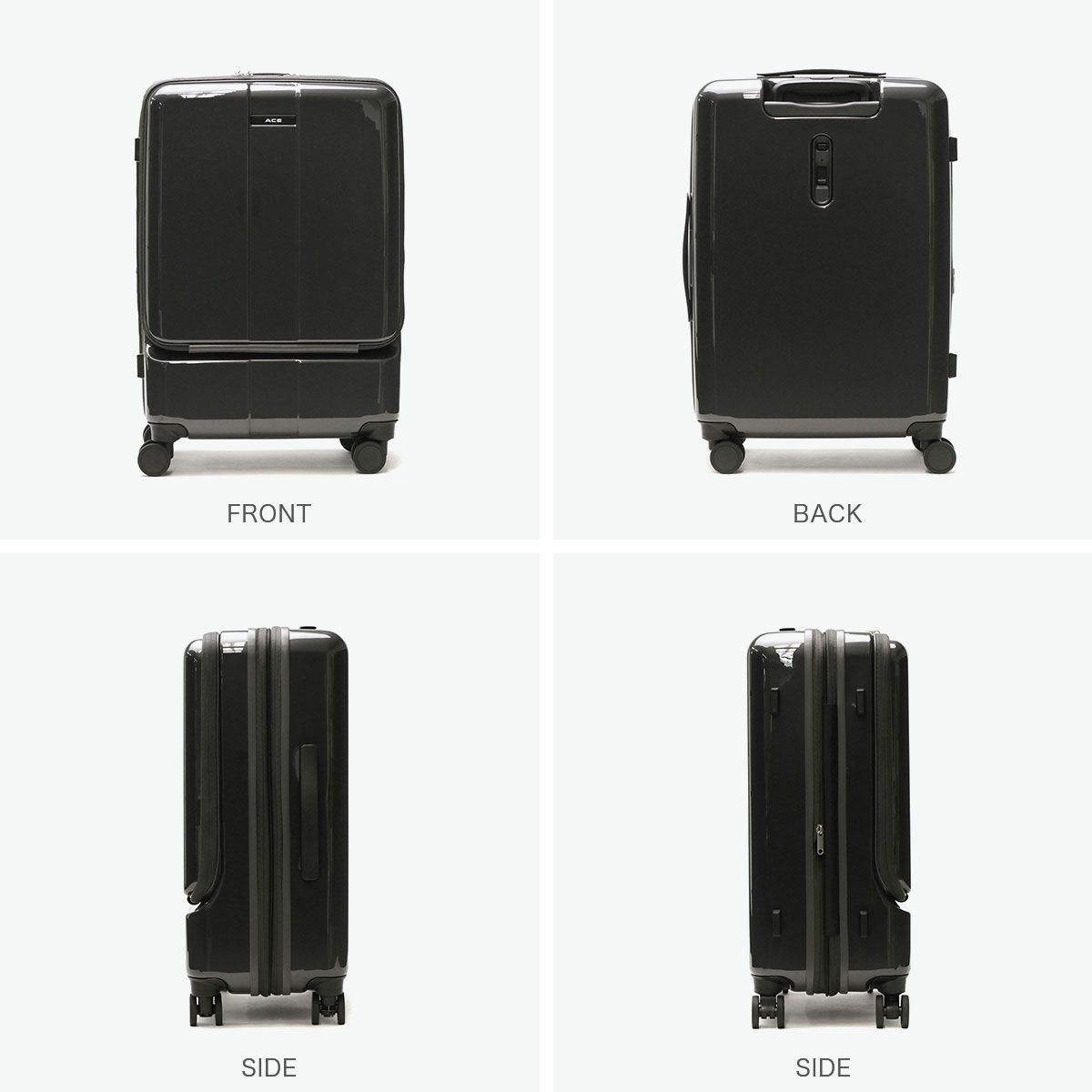 エース スーツケース Mサイズ ACE キャリーケース 46L 57L フロント