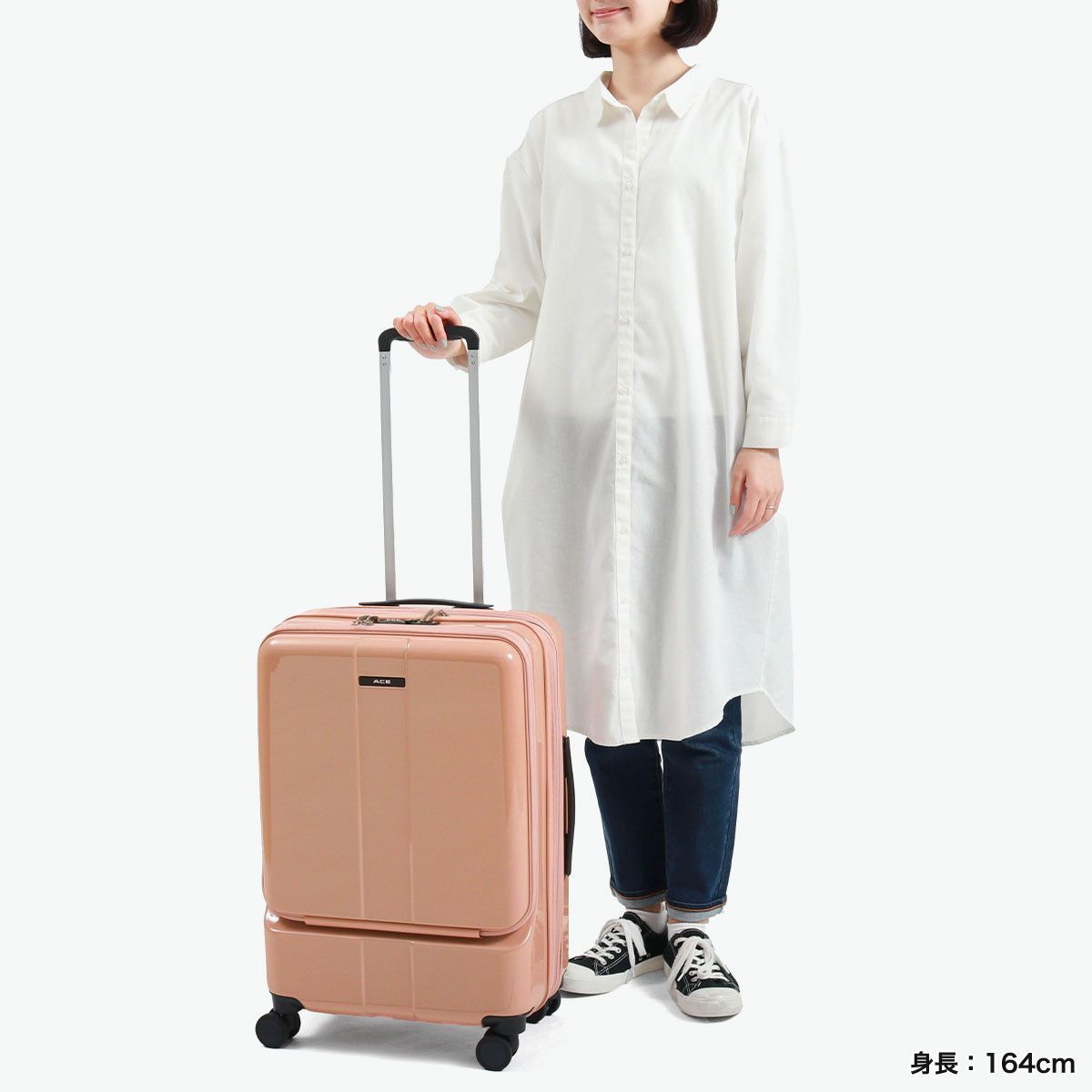 エース スーツケース Mサイズ ACE キャリーケース 46L 57L フロント